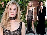 Nicole Kidman sizzles in a sheer lace dress as she reunites with Sandra Bullock for the LA premiere of Practical Magic 2