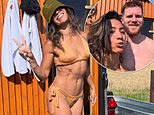 Strictly's Karen Hauer, 44, shows off her abs in skimpy bikini as she shares rare photos with boyfriend Simon Davidson after being axed from show