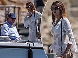 James Packer's new wife Kylie Lim shows off her figure in a surprisingly affordable $400 lace dress as the newlyweds head to lunch with the billionaire's son Jackson in Ibiza