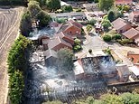 A foil helium balloon hitting the power line caused a heat wave field fire that tore through a village and destroyed two homes