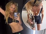 'August was kind of okay': Emily Atack shows off her slim figure in bra before donning a unitard as she celebrates the month she got married