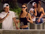 Brooklyn Beckham and Nicola Peltz chat while drinking red wine in Venice before she receives a rising star award