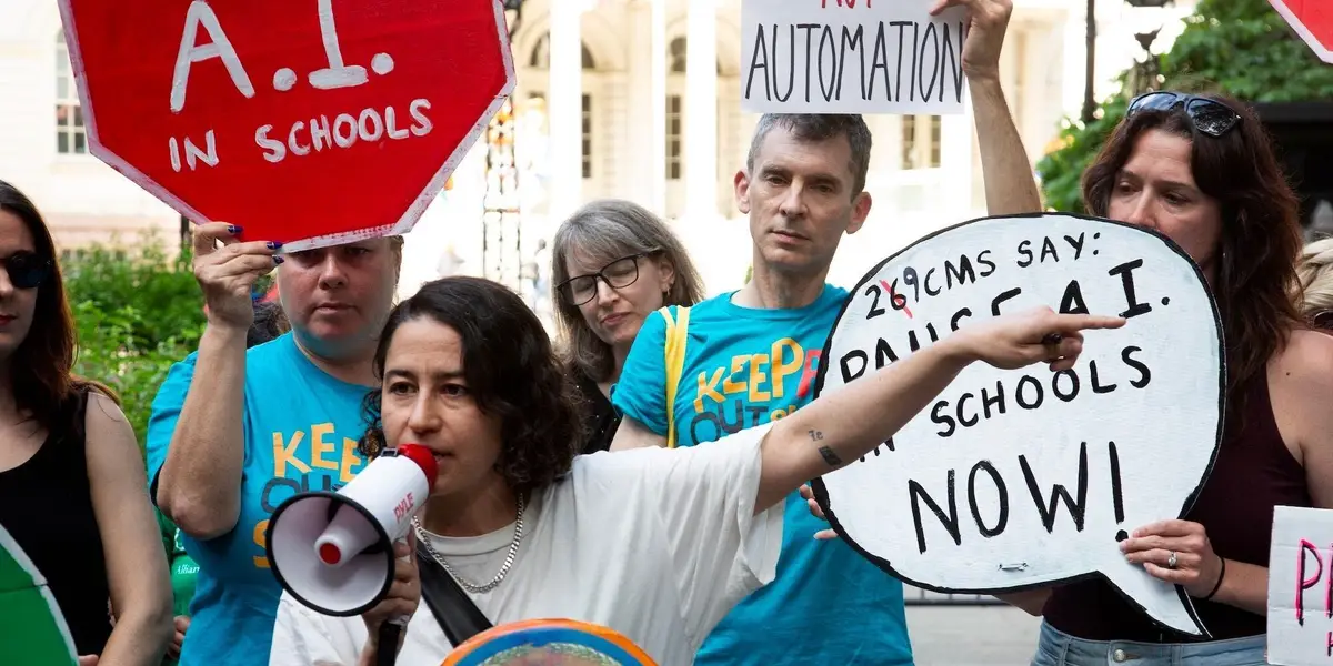On the parent fight that led to the expulsion of AI from New York schools: "Wait, my 7-year-old is using AI?"