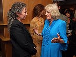 When one queen meets another: Camilla talks to The Crown's Olivia Colman, who congratulates the king's wife on her 'great job' reading surprise letters in London