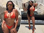 Taraji P Henson, 55, dazzles in a skimpy orange bikini during a girls' outing in Cabo San Lucas