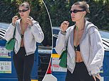 Hailey Bieber looks glum as she emerges from an intense wedding exchange with husband Justin in LA