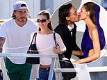 Brooklyn Beckham and wife Nicola Peltz beam as they bid a subdued farewell to the Venice Film Festival after a loved-up appearance on the red carpet