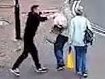 Moment criminal pushes defenseless pensioner to the ground after complaining library was 'too loud'