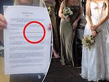 Bride sparks outrage after handing out 'promise contracts' to her bridesmaids with strict rules on weight gain, alcohol and pregnancy