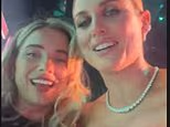 This Morning presenters Sian Welby and Ashley James' dresses converge on stage as the team collect the Best Daytime award at the NTAs