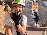 The Office star Lucy Davis, 53, is branded an 'inspiration' as she completes a challenging walk and zipline - weeks after revealing incurable cancer diagnosis