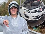 The Traitors star Harry Clark crashes the Corsa he's had since he was 17 and says he's 'lucky it's going all right'